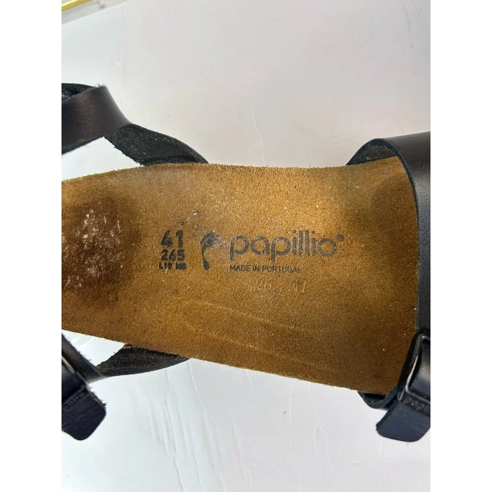 Birkenstock Papillio Leather Sandals  Women's 41 US 10-10.5  Platform Cork Black